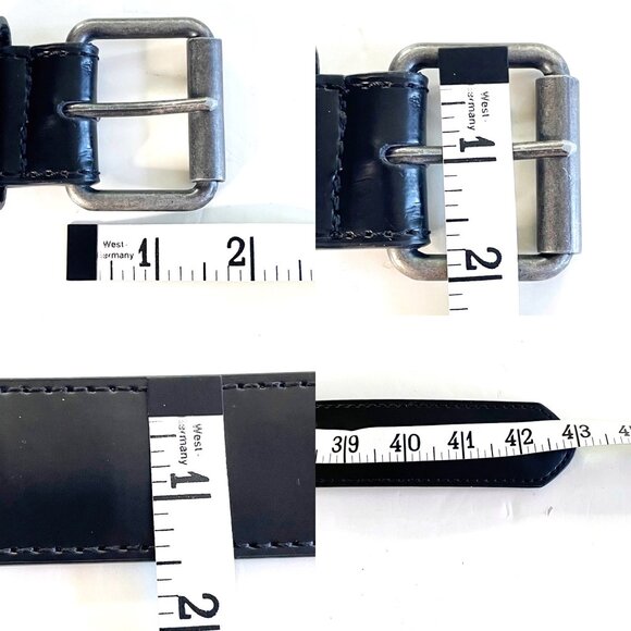 Wrangler Black Genuine Leather Work Belt - Silver Buckle Men's Size 36/90 - Picture 6 of 7